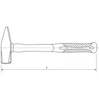 Молоток слесарный с фиберглассовой рукояткой 500 гр