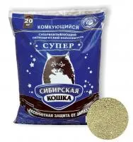 Наполнитель для кошачьих туалетов Сибирская кошка СУПЕР КОМКУЮЩИЙСЯ 20л